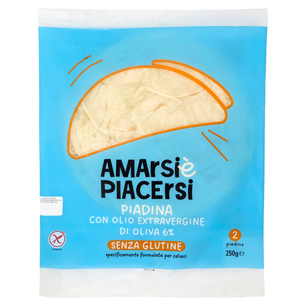 Amarsi è Piacersi Piadina con Olio Extravergine di Oliva Senza Glutine 2 x 125 g